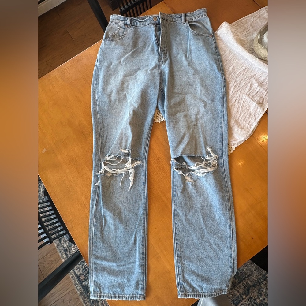 Rollas Distressed Light Blue Jeans